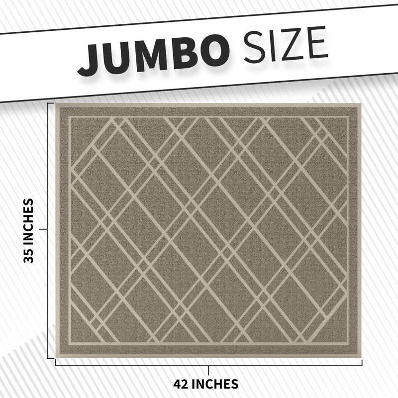 Universal Check Doormat - Taupe, 42x35 - Non-Slip, Durable