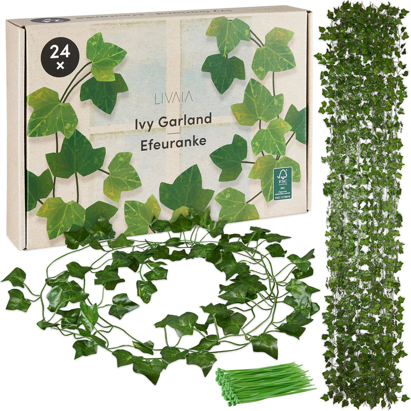 Ivy artificial plants 12x ivy garland fake plant room decoration 200x13cm 7880