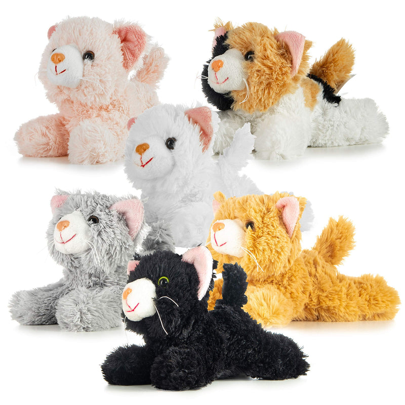 Cat Stuffed Animal - 6 Plush Kitten Stuffed Animals for Party Favors and Kids