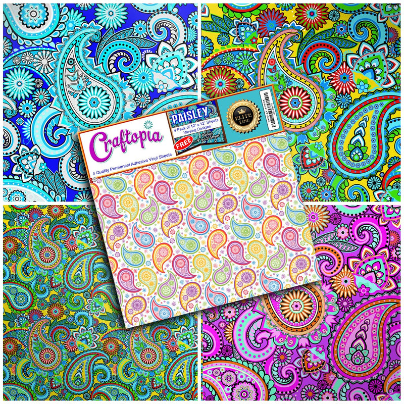 S Self-adhesive paisley vinyl sheets, 4 different vinyl packs