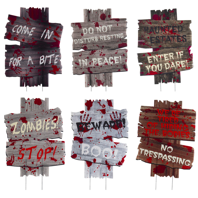 Spooky Halloween Garden Signs for Spooky Outdoor Decoration - Beware - No