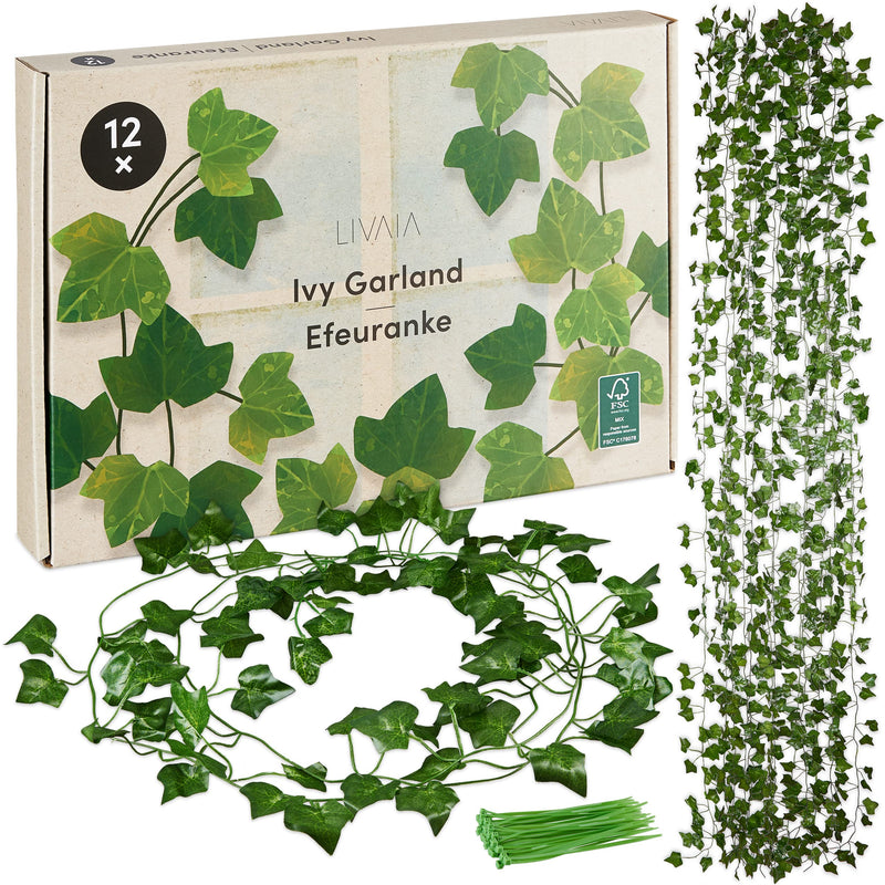 Ivy artificial plants 12x ivy garland fake plant room decoration 200x13cm 7880