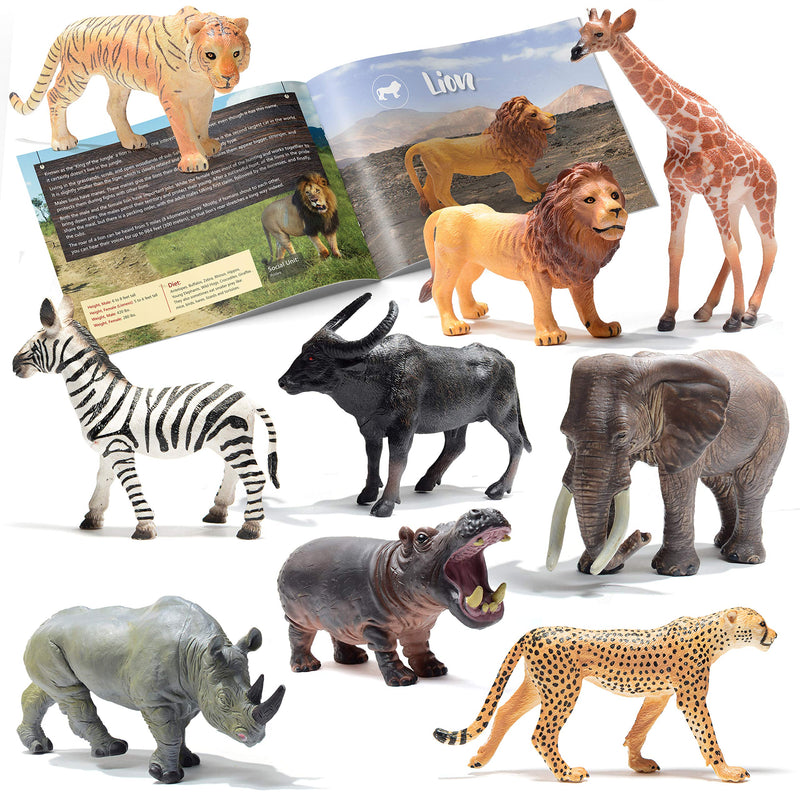 Realistic Looking Safari Animal Figures 9 Large Plastic Figures With Jungle