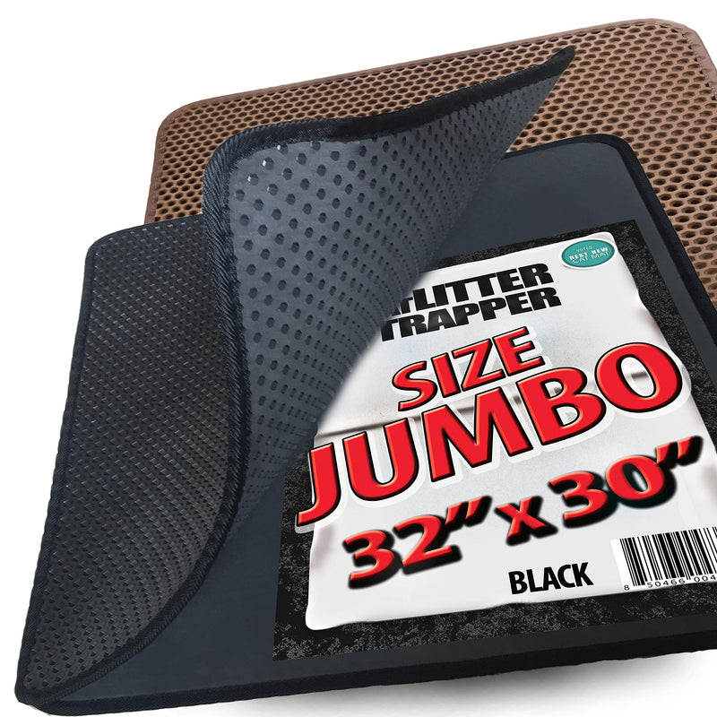 Jumbo Size Cat Litter Catcher by - Ez Clean (Black) - 32" x 30"