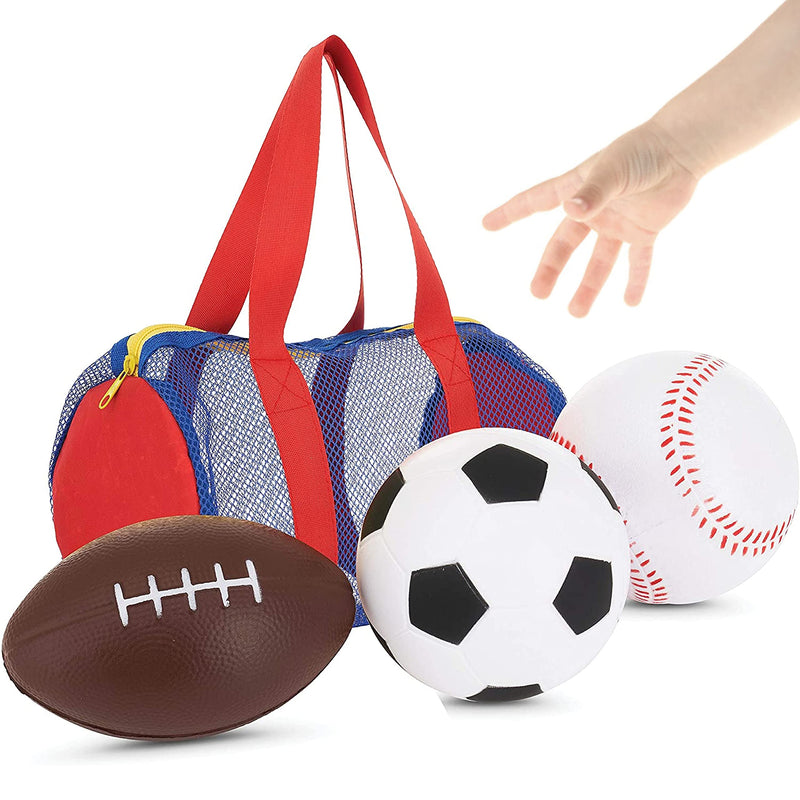 Large balls for small children - fun set of 3 sports balls in practical storage