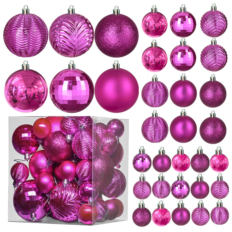 Champagne Christmas Ball Ornaments for Christmas Decoration 36 Pieces