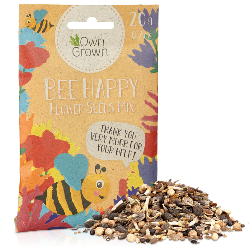 Bee Happy Bee Friendly Wildflower Seed Mix: Approx. 10,000 Bee Flower Seeds