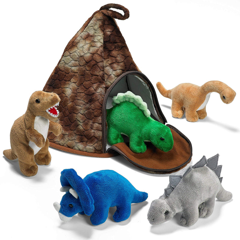 Plush Toy Collection 38cm Plush Dinosaur Trex Belly Carrier With 5 Cute