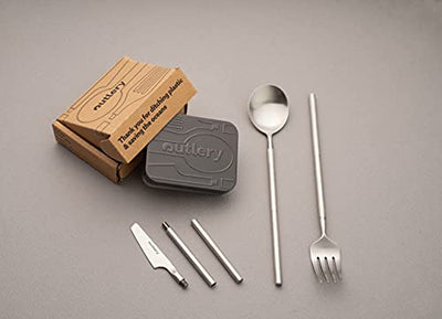 Travel cutlery from camping cutlery set for 1 person with case