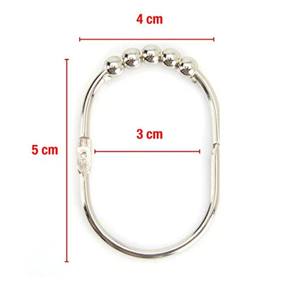 Wide shower curtain rings hooks stainless steel set of 12