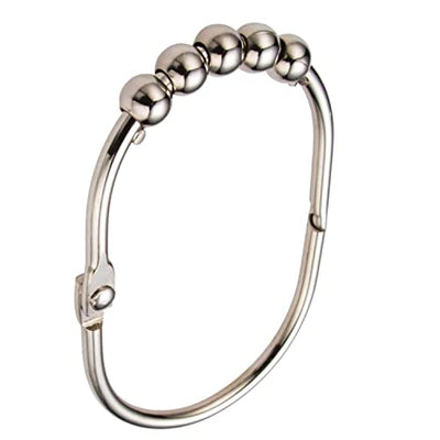 Wide shower curtain rings hooks stainless steel set of 12