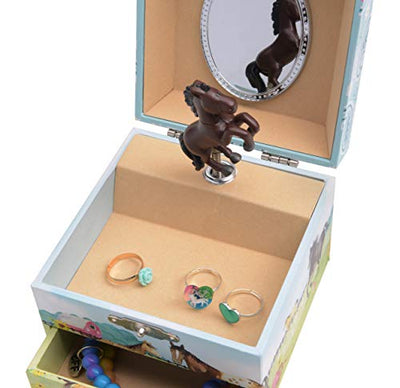 Musical Jewelry Box With Glittering Spinning Unicorn