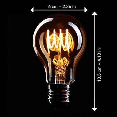 Edison light bulb E27 socket 4w warm white 230v El02 antique filament