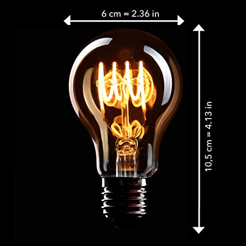 Edison light bulb E27 socket 4w warm white 230v El02 antique filament