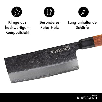 KIROSAKU DAMASK KNIFE NAKIRI KNIVES - JAPANESE 32 CM LENGTH KNIFE SET- PREMIUM JAPAN KNIFE