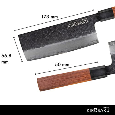 KIROSAKU DAMASK KNIFE NAKIRI KNIVES - JAPANESE 32 CM LENGTH KNIFE SET- PREMIUM JAPAN KNIFE