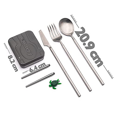 Travel cutlery from camping cutlery set for 1 person with chopsticks and case