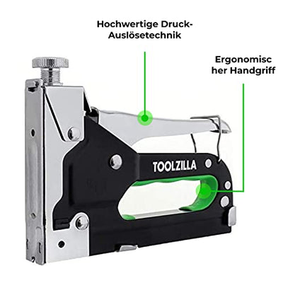 Hand stapler set for wood and garden. Functional and effective tool stapler