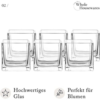 WHOLE HOUSEWARES SQUARE GLASS VASE SET TABLE CENTER