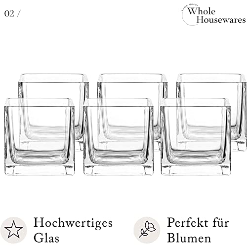 WHOLE HOUSEWARES SQUARE GLASS VASE SET TABLE CENTER