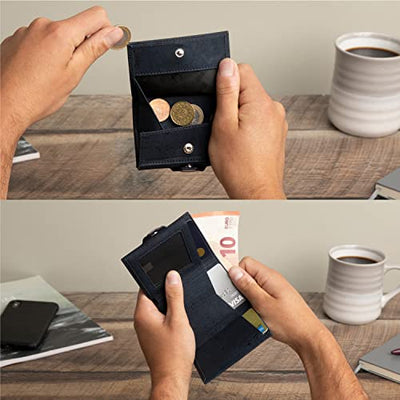 Slim Wallet Nextgen Leather I Small Wallet with Coin Compartment I Wallet with RFID