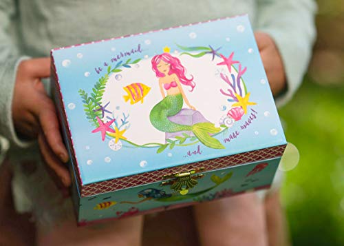 Music box jewelry box for girls with rotating unicorn rainbow