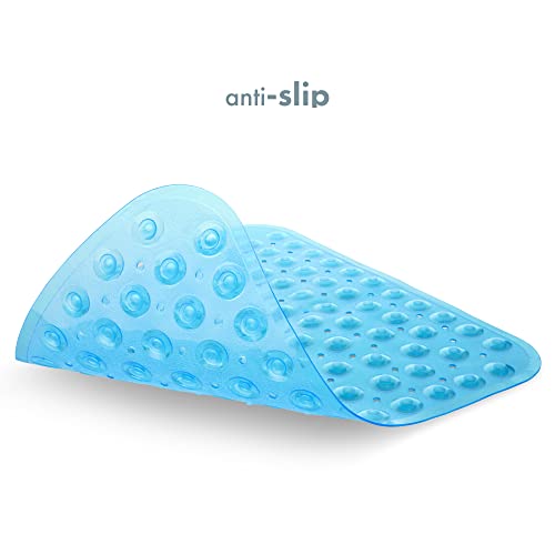 TRANQUILBEAUTY CURVED BLUE SHOWER MAT