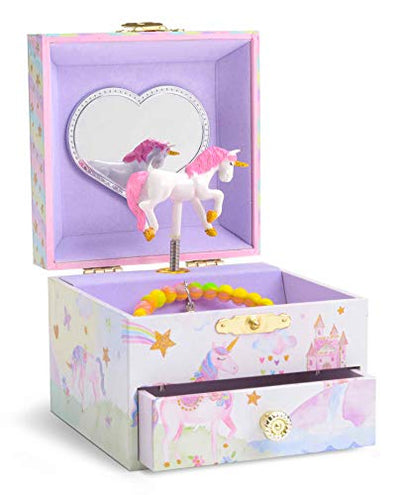 Musical Jewelry Box With Glittering Spinning Unicorn