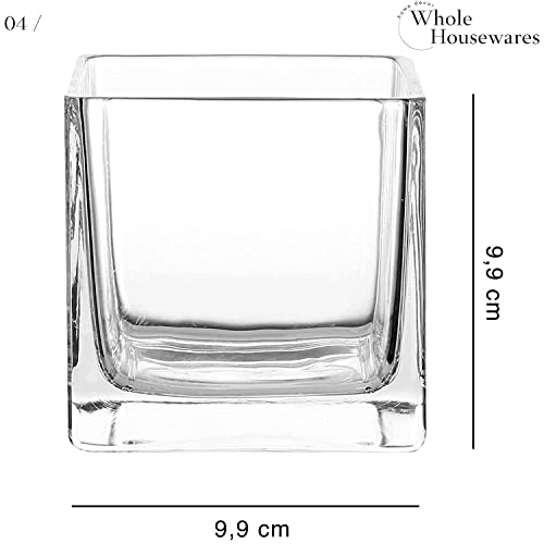 WHOLE HOUSEWARES SQUARE GLASS VASE SET TABLE CENTER