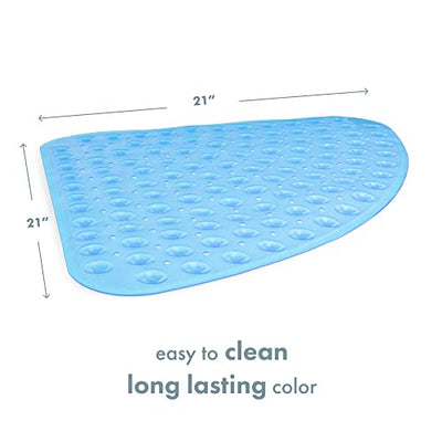 TRANQUILBEAUTY CURVED BLUE SHOWER MAT