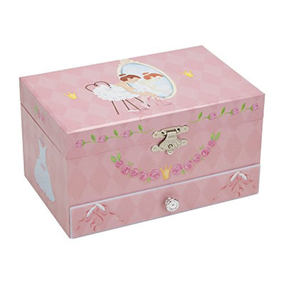 Musical jewelry box for girls with pull-out drawer