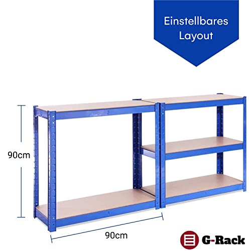 Grack Heavy Duty Shelf1 Blue Storage Shelf 5 Compartments For Basement Workshop