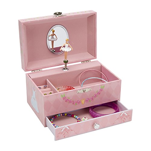 Musical jewelry box for girls with pull-out drawer