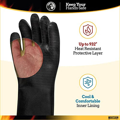 Grill gloves heat-resistant (up to 500 C), fireproof, waterproof