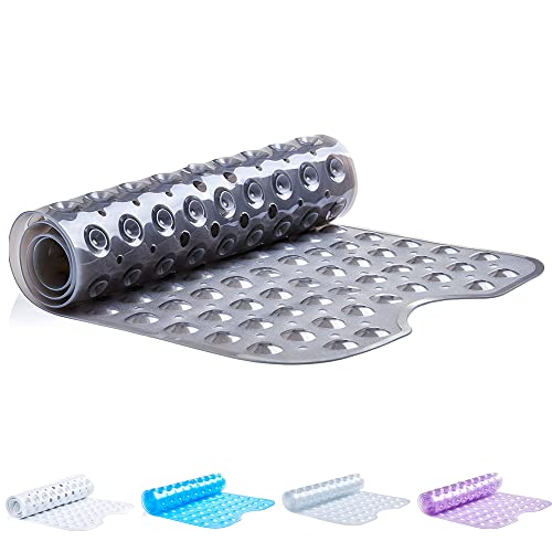 Non-Slip Extra Long Bath Mat With Suction Cups 100x40cm/40x16in