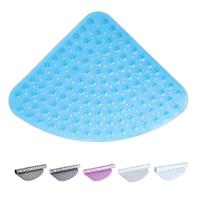 TRANQUILBEAUTY CURVED BLUE SHOWER MAT