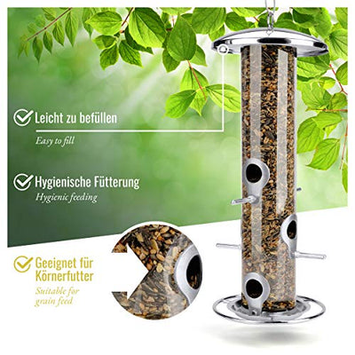 WILD ANIMAL HEART I GRAIN BIRD FEEDER 35CM - MADE OF STAINLESS METAL