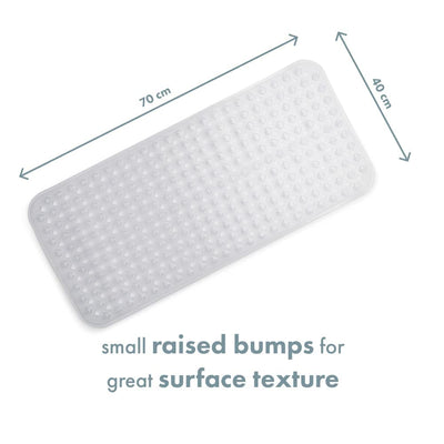 TRANQUILBEAUTY NON-SLIP BATH MAT | DIAMOND CUT CLEAR 88X40CM/35X16IN WITH SUCTION CUPS | MACHINE WASHABLE