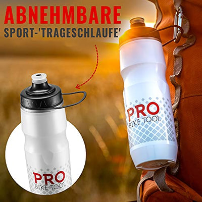 Insulated bicycle water bottle 680 ml bonus sports strap for