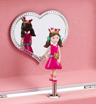 Music box jewelry box for girls with rotating unicorn rainbow