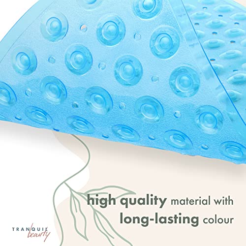 TRANQUILBEAUTY CURVED BLUE SHOWER MAT