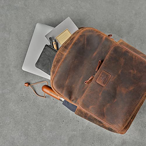 DONBOLSO BACKPACK TOKIO I PREMIUM LEATHER DAYPACK FOR WOMEN AND MEN WITH LAPTOP COMPARTMENT I IDEAL LEATHER BACKPACK FOR TRAVEL