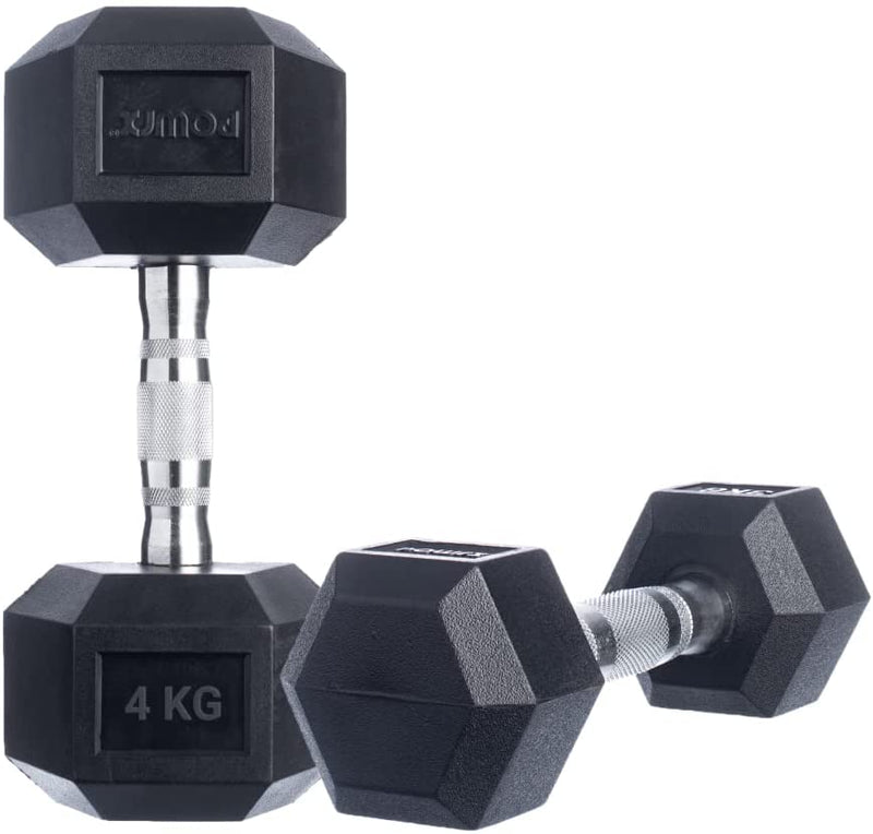 Hexagon dumbbells 2 x 20 kg set rubber dumbbells