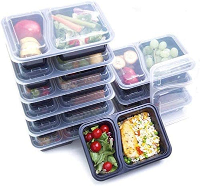 IGADGET LONDON 14 PACK 1 COMPARTMENT MEAL PREP CONTAINER - WITH SAUCE / DRESSING TUBS - FOOD BOXES