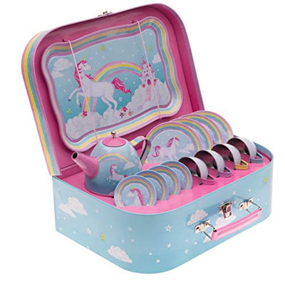 Children's play tin tea set carrying bag children's tableware play kitchen 15