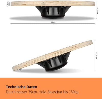 Balance Board I Wobble Board Made of Wood for Proprioceptive Training