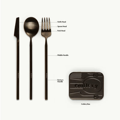 Travel cutlery from camping cutlery set for 1 person with chopsticks and case