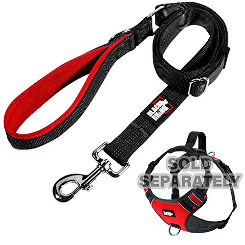 BLACK RHINO DOG LEAD ADJUSTABLE LENGTH (3-5 FEET) WITH SOFT NEOPRENE PADDED HANDLE