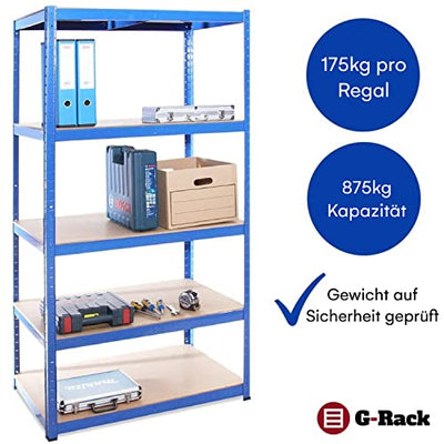 Grack Heavy Duty Shelf1 Blue Storage Shelf 5 Compartments For Basement Workshop