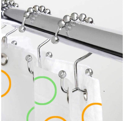 Shower curtain rings hook chrome finish 18/8 stainless steel double hook